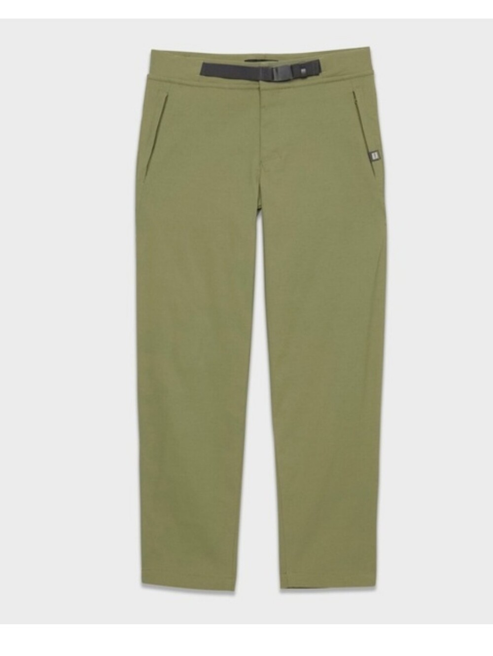 MEC Olive Green Cropped Stretch Pants with Black Web Belt